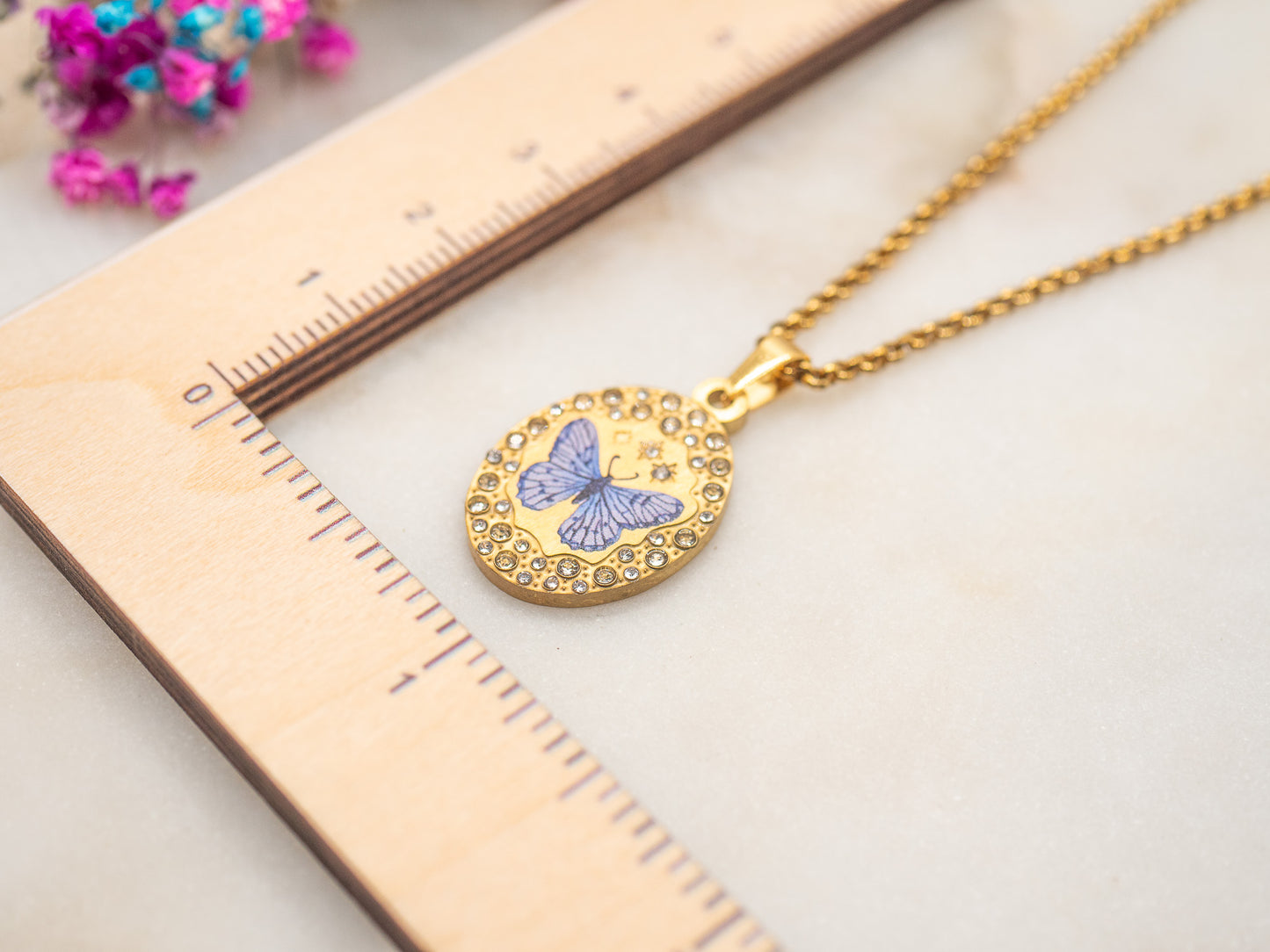 Collier Papillon Azur