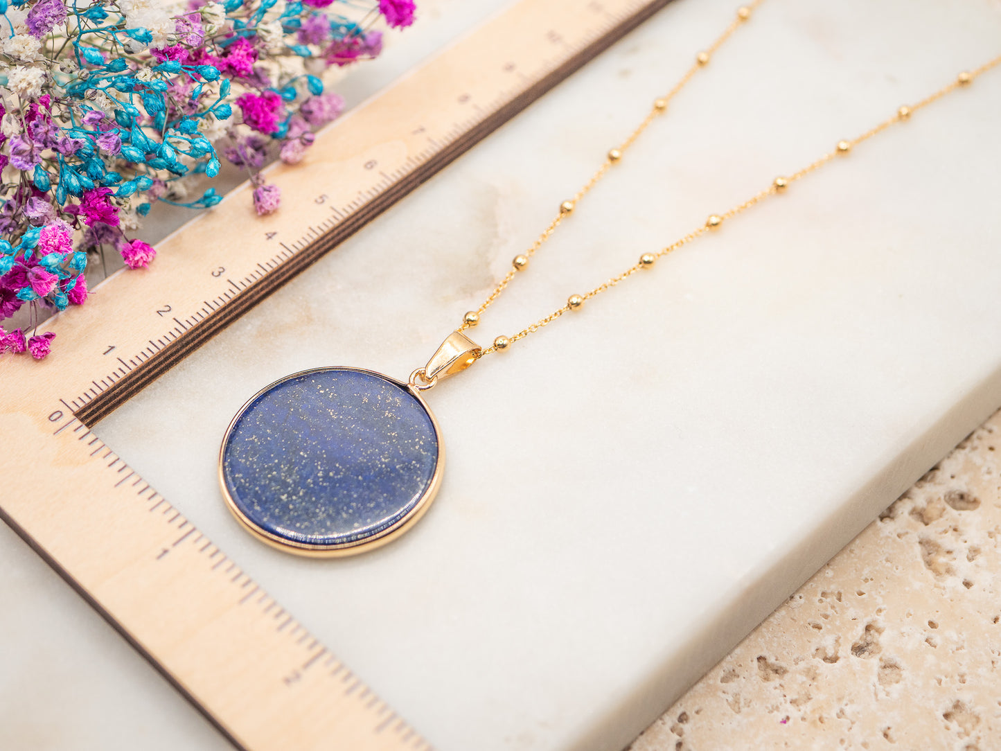 Collier Disque Azur