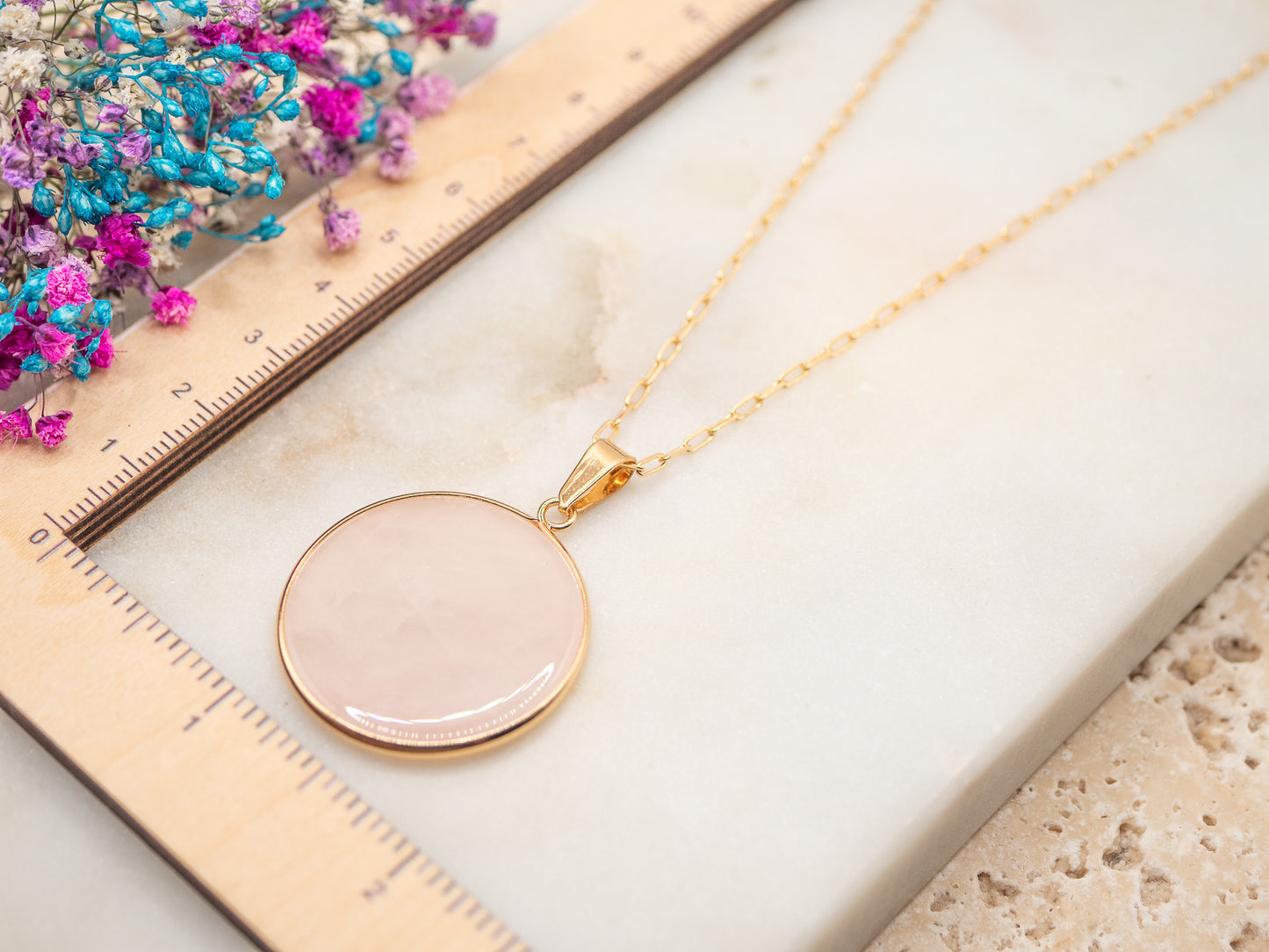 Collier Galet Rosé