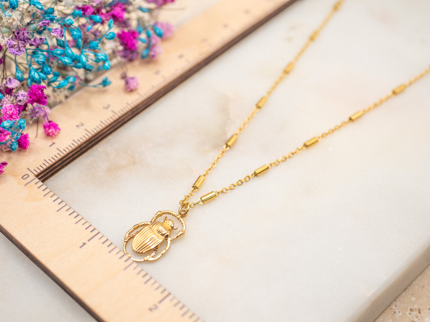 Collier Scarabée Miel