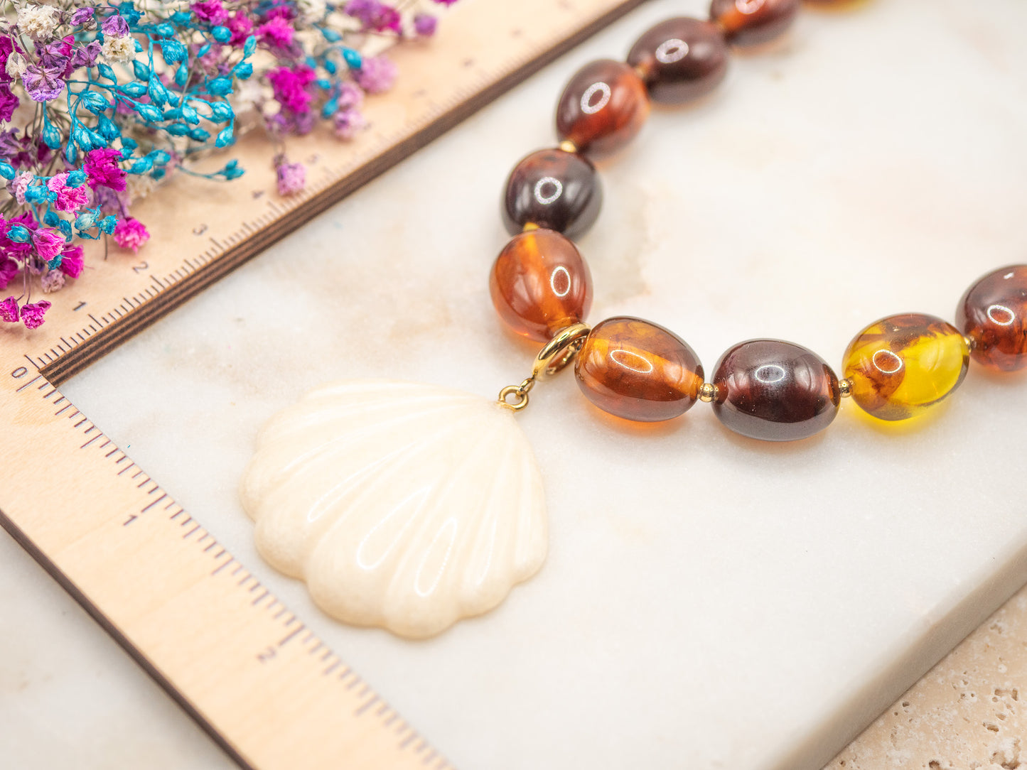 Collier Coquille Miel
