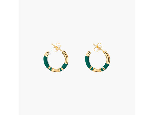 BOUCLES D'OREILLES MINI CREOLES POSITANO VERT EMERAUDE