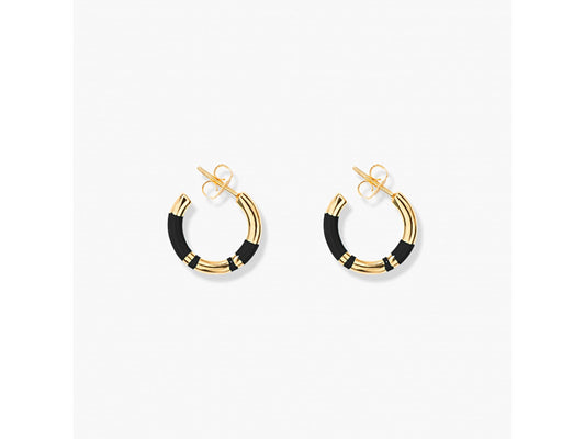 BOUCLES D'OREILLES MINI CREOLES POSITANO NOIRES