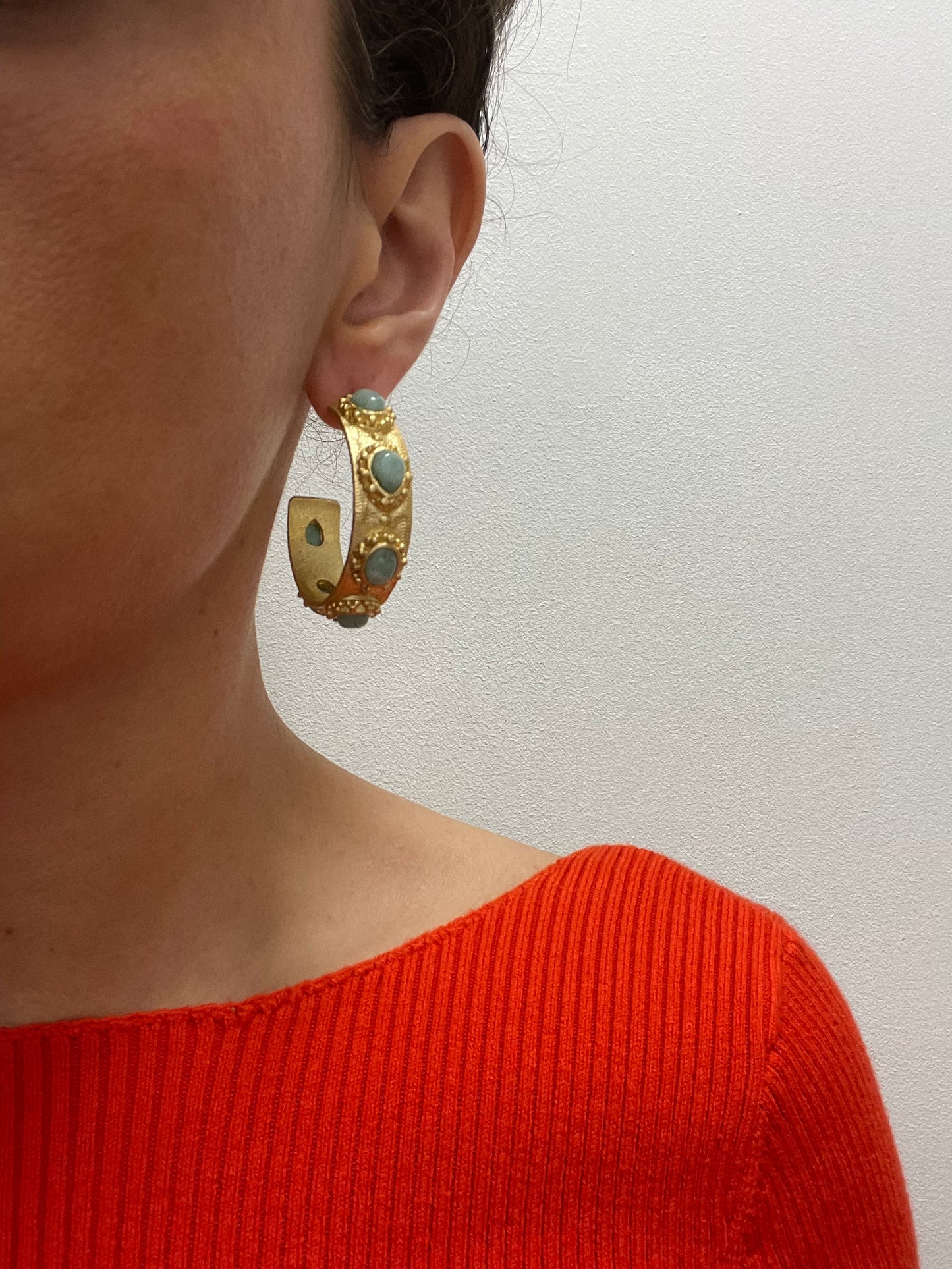Boucles d'oreilles Laïa (turquoises)