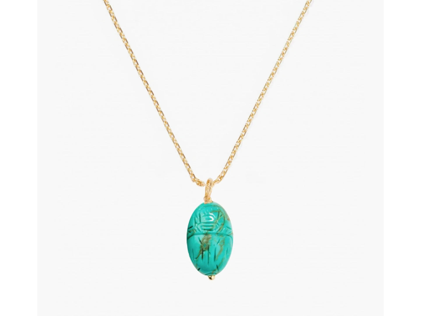 PENDENTIF SCARABÉE TURQUOISE MOYEN MODÈLE