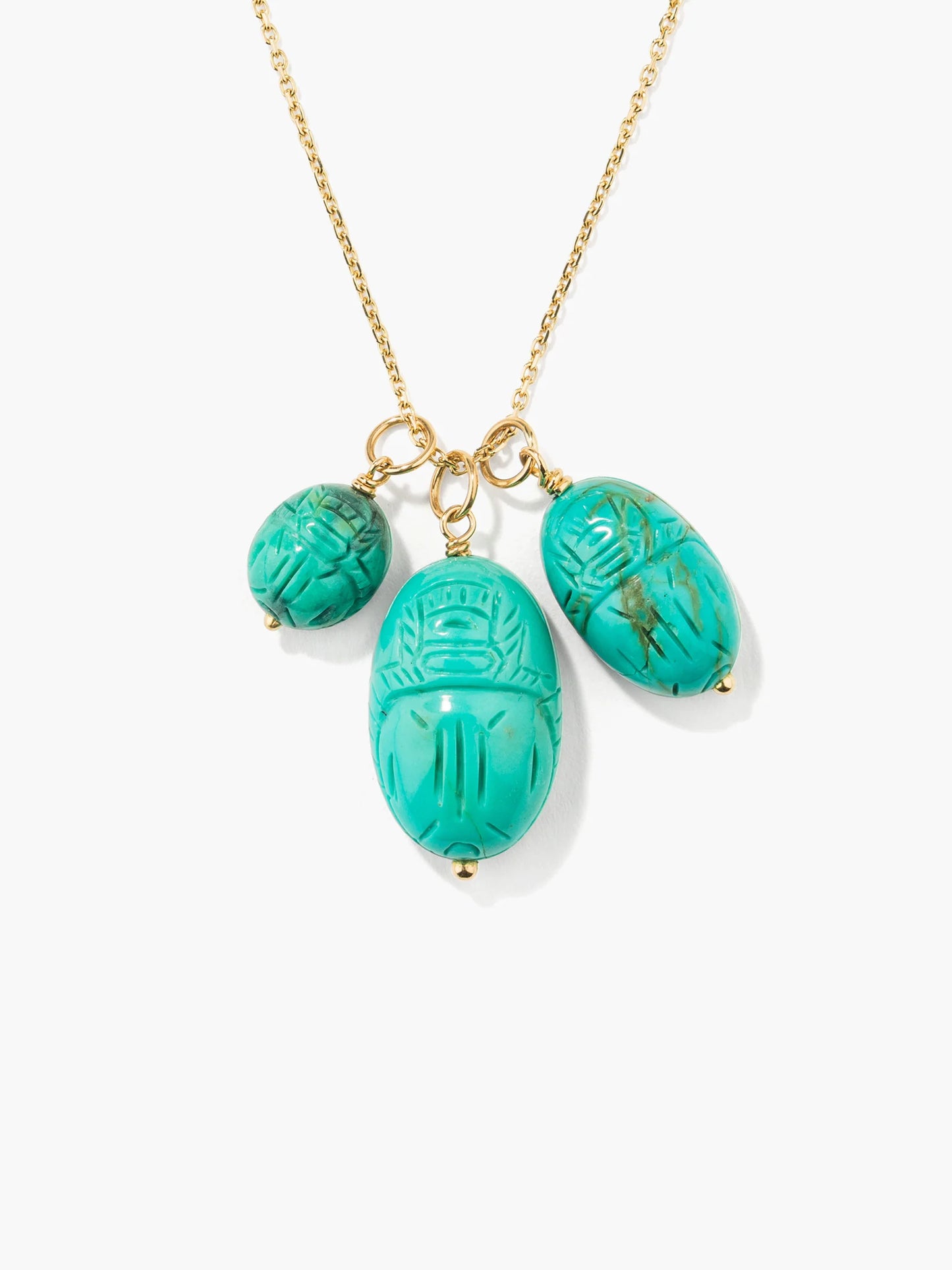 PENDENTIF SCARABÉE TURQUOISE MOYEN MODÈLE