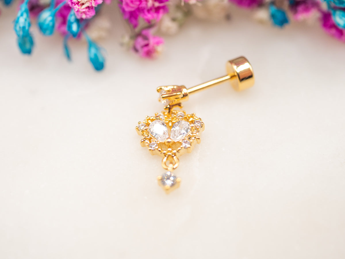 Boucle d'oreille unique Cœur Avenelle