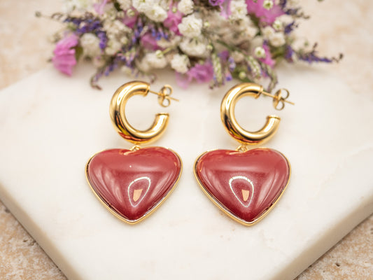 Boucles d'oreilles Loverdose (bordeaux)