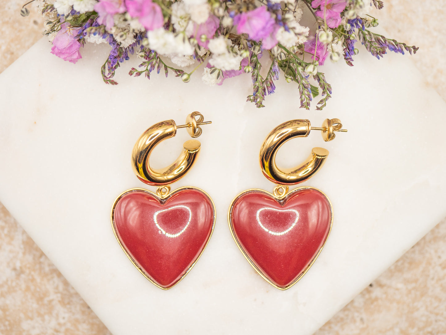 Boucles d'oreilles Loverdose (bordeaux)