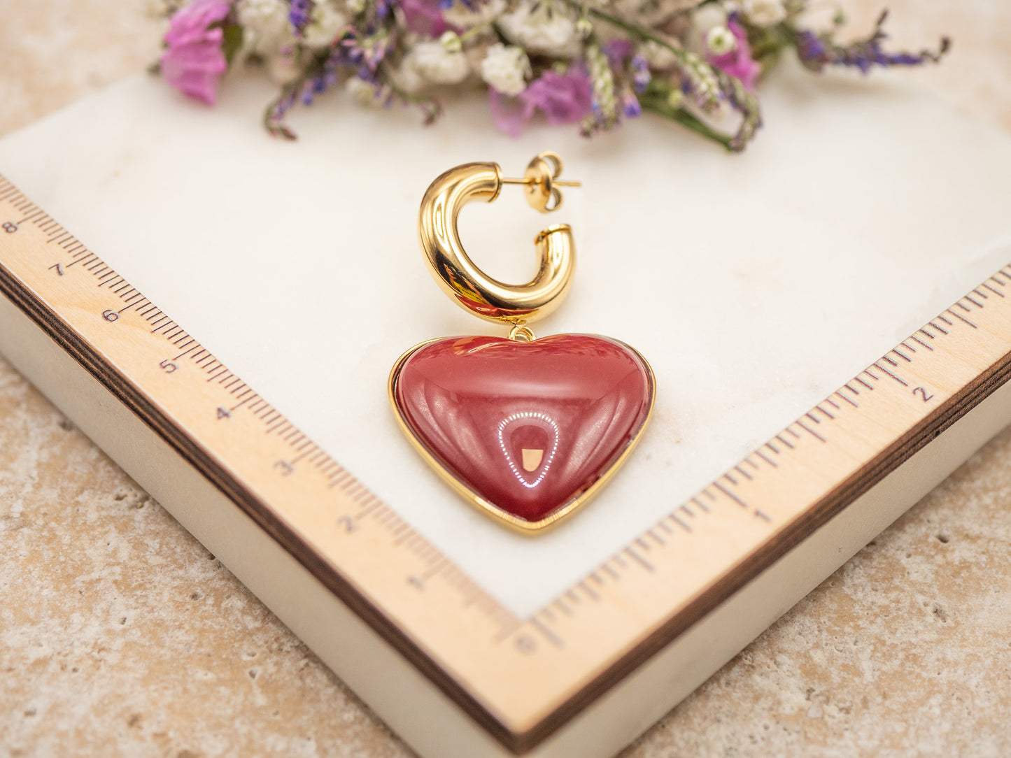 Boucles d'oreilles Loverdose (bordeaux)