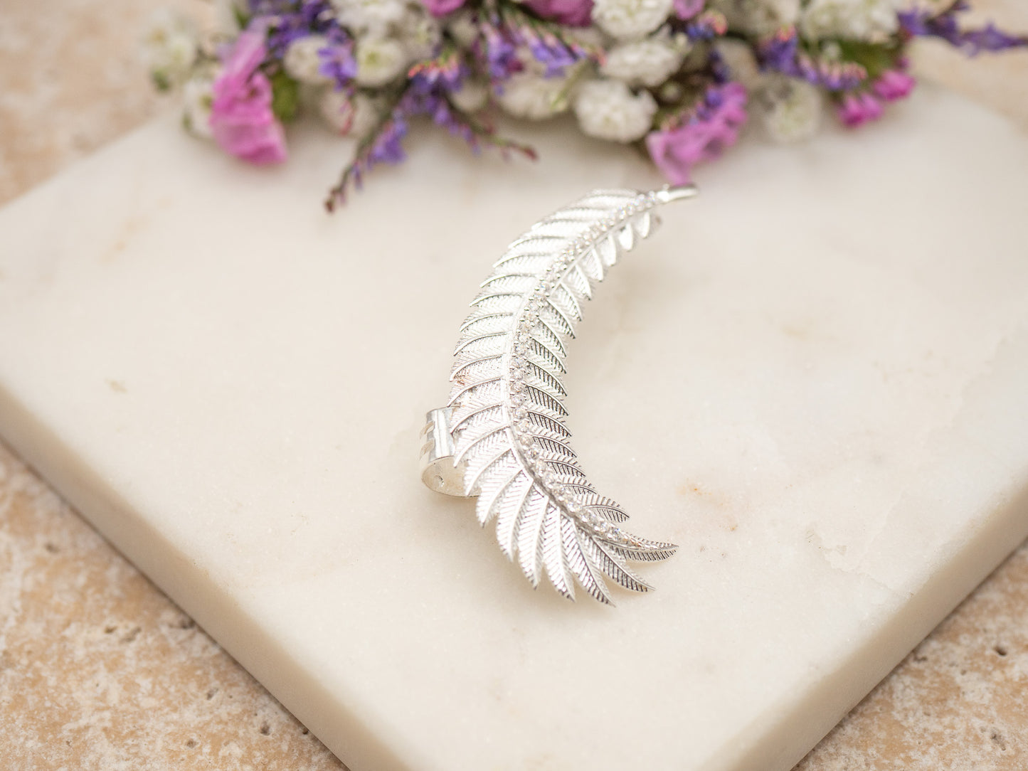 Boucle d'oreille Featherly (argent)