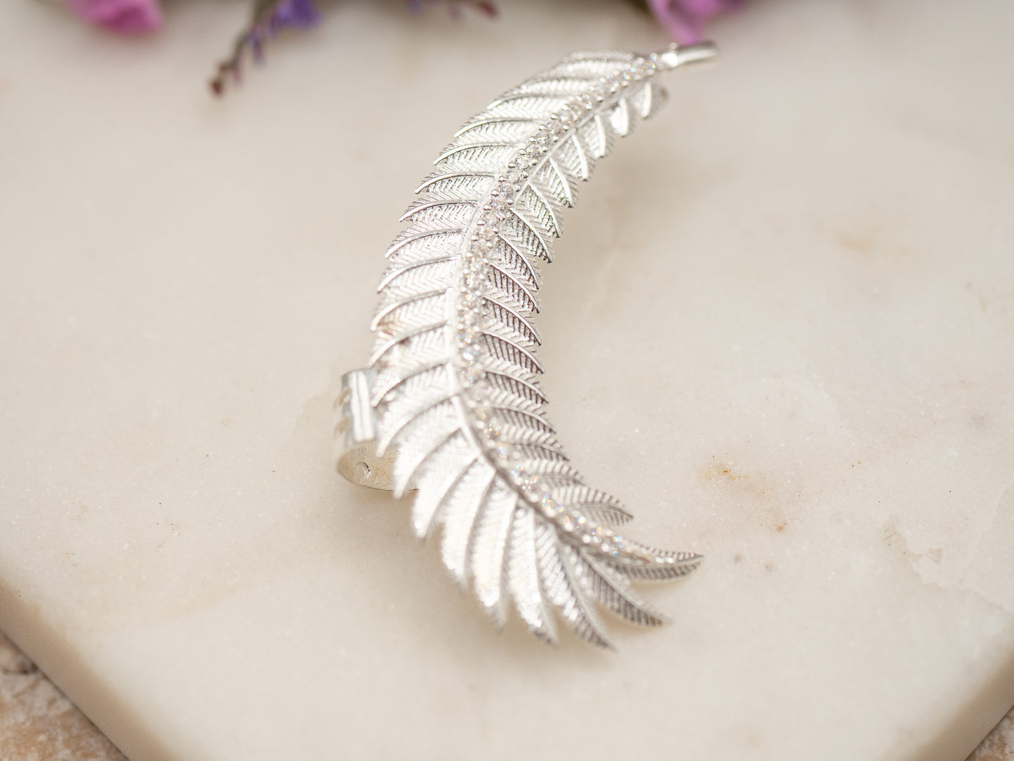 Boucle d'oreille Featherly (argent)