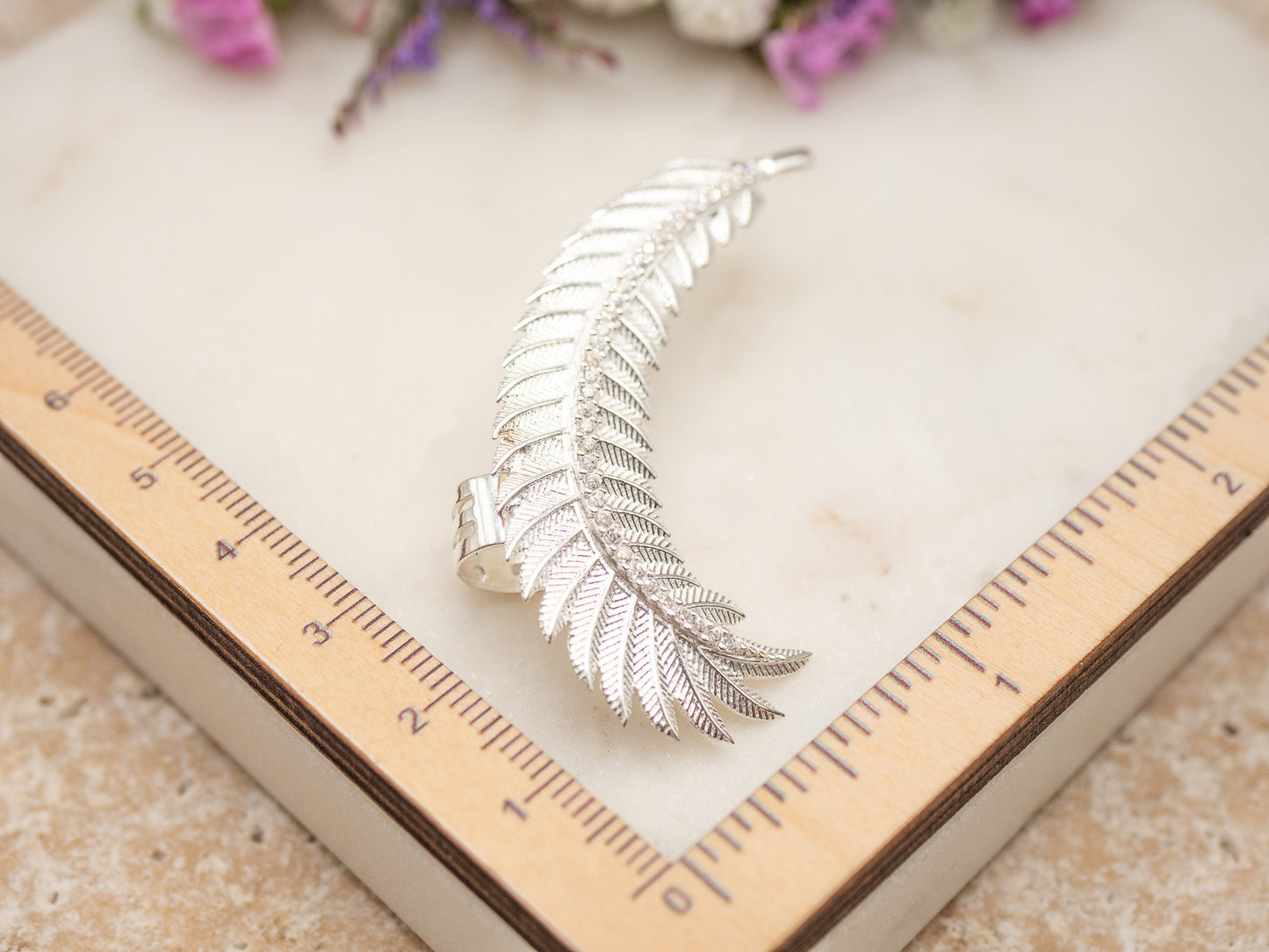 Boucle d'oreille Featherly (argent)