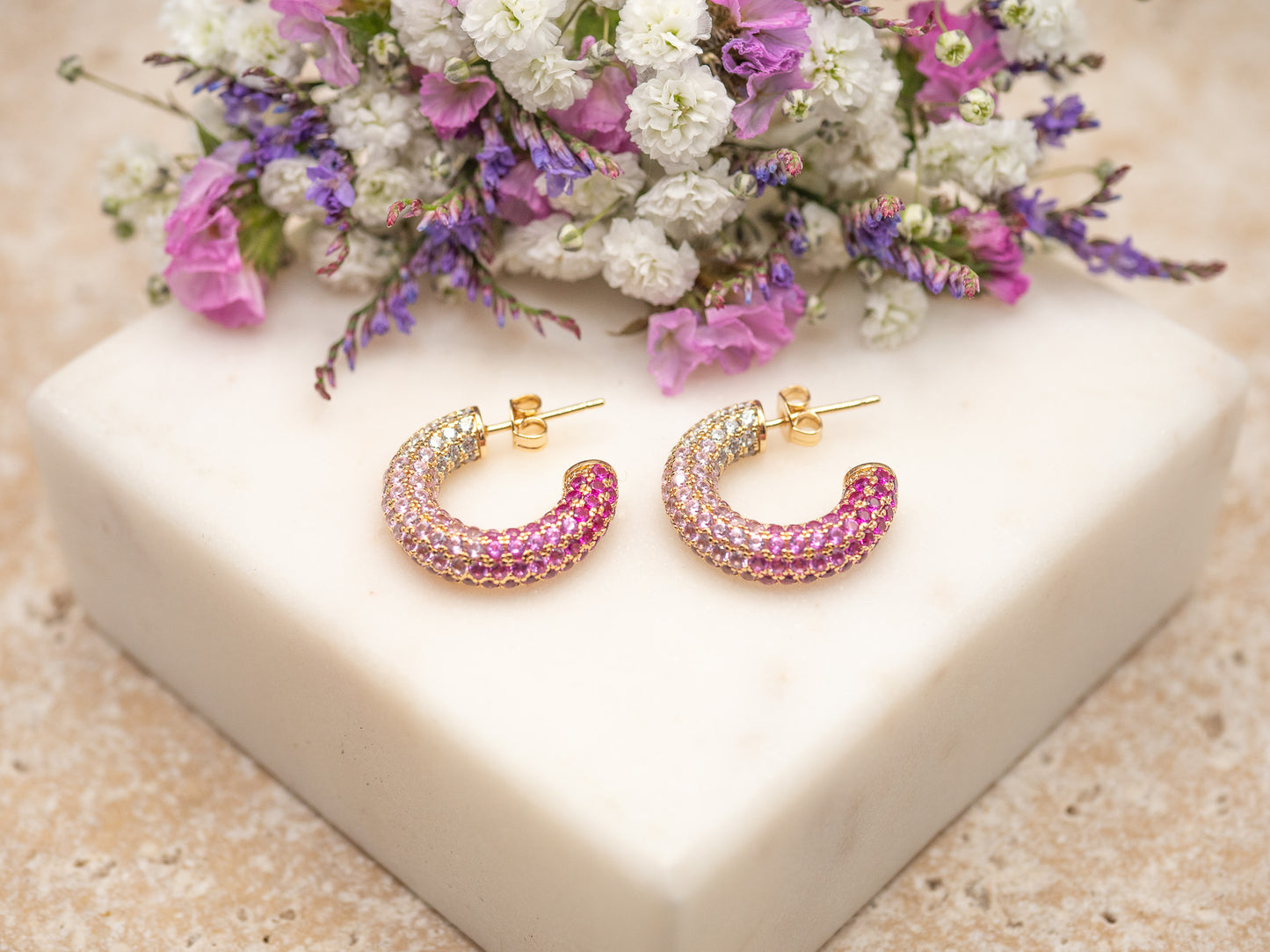 Boucles d'oreilles Glow (rose)