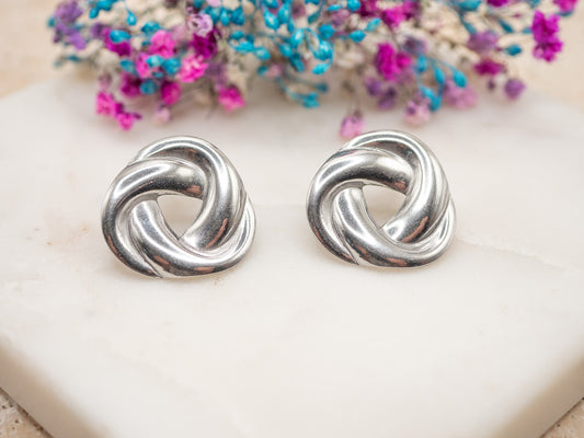 Boucles d'oreilles Nœud Chromé