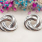 Boucles d'oreilles Nœud Chromé