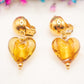 Boucles d'oreilles Coeur Ambré (clips)