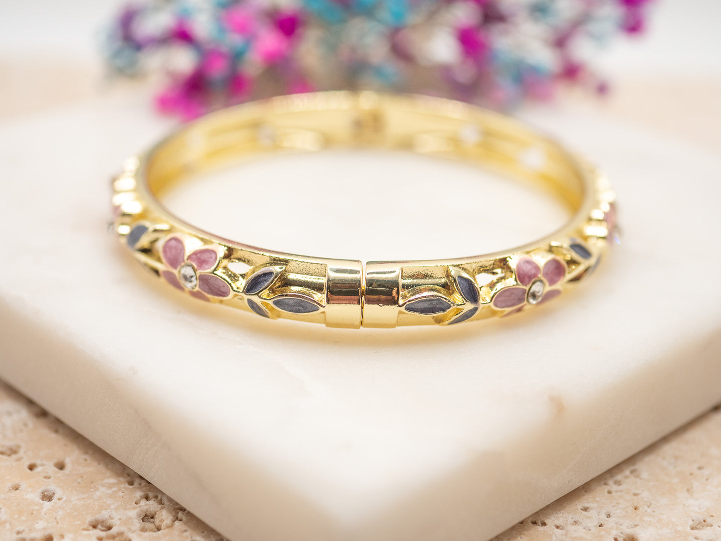 Bracelet Fleurs Ocre