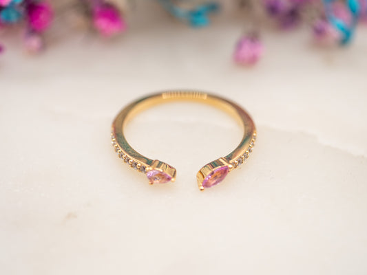 Bague ajustable Étreinte Rosée