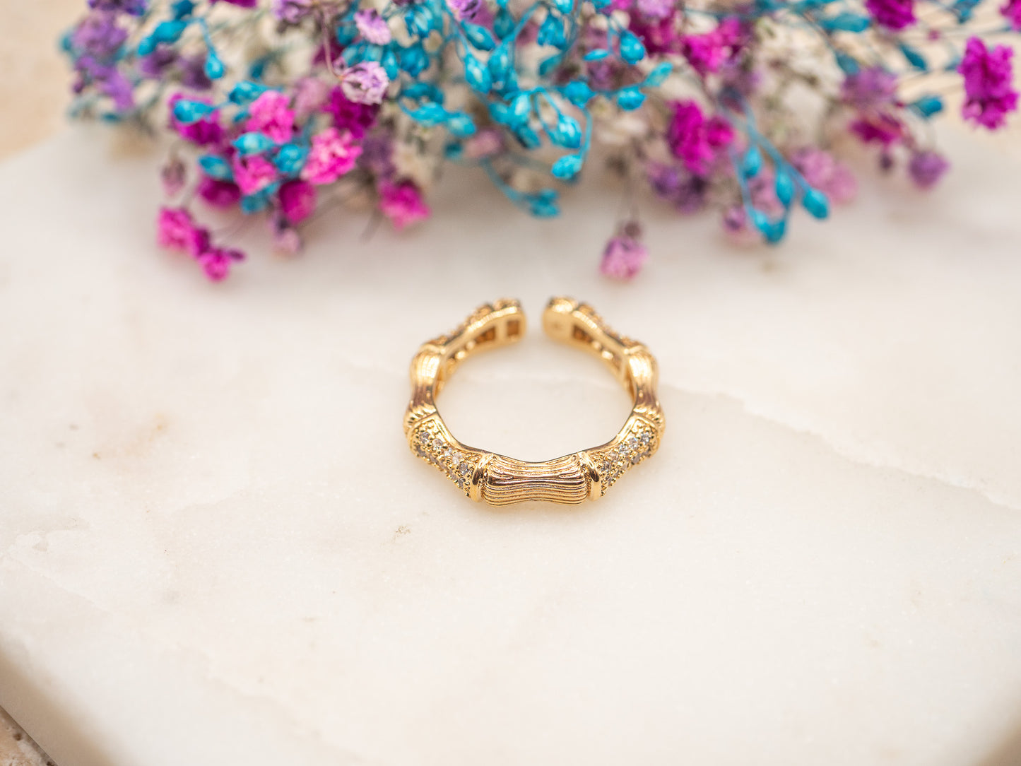 Bague ajustable Bambou Sunset