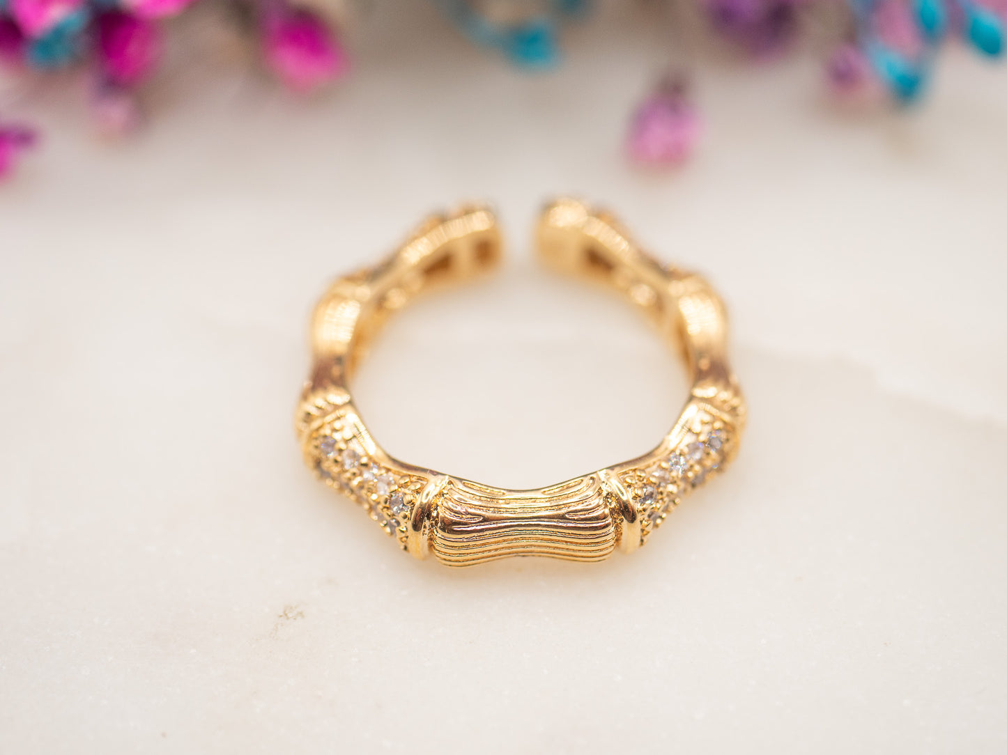 Bague ajustable Bambou Sunset