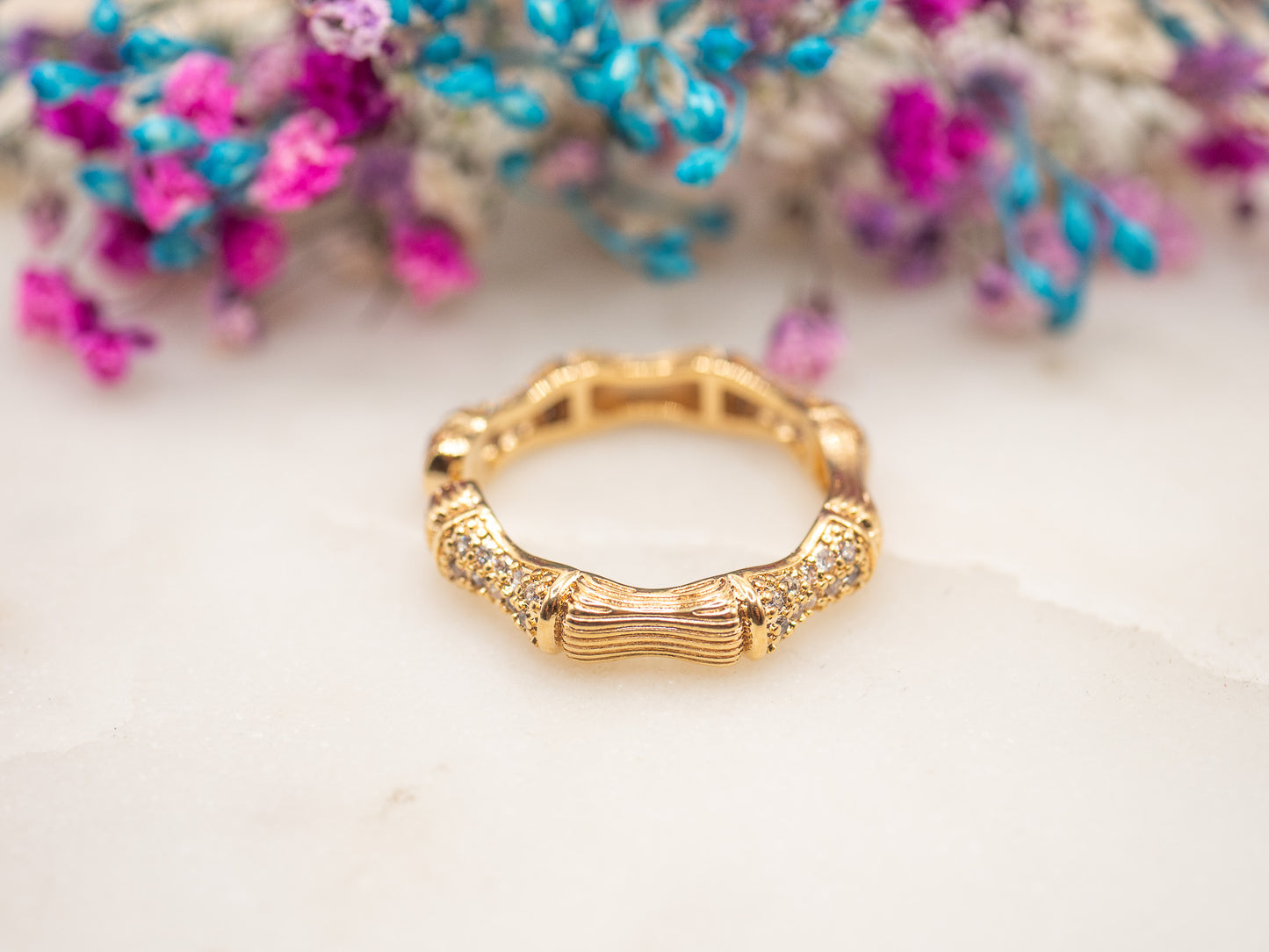 Bague ajustable Bambou Sunset