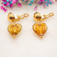 Boucles d'oreilles Coeur Ambré (clips)