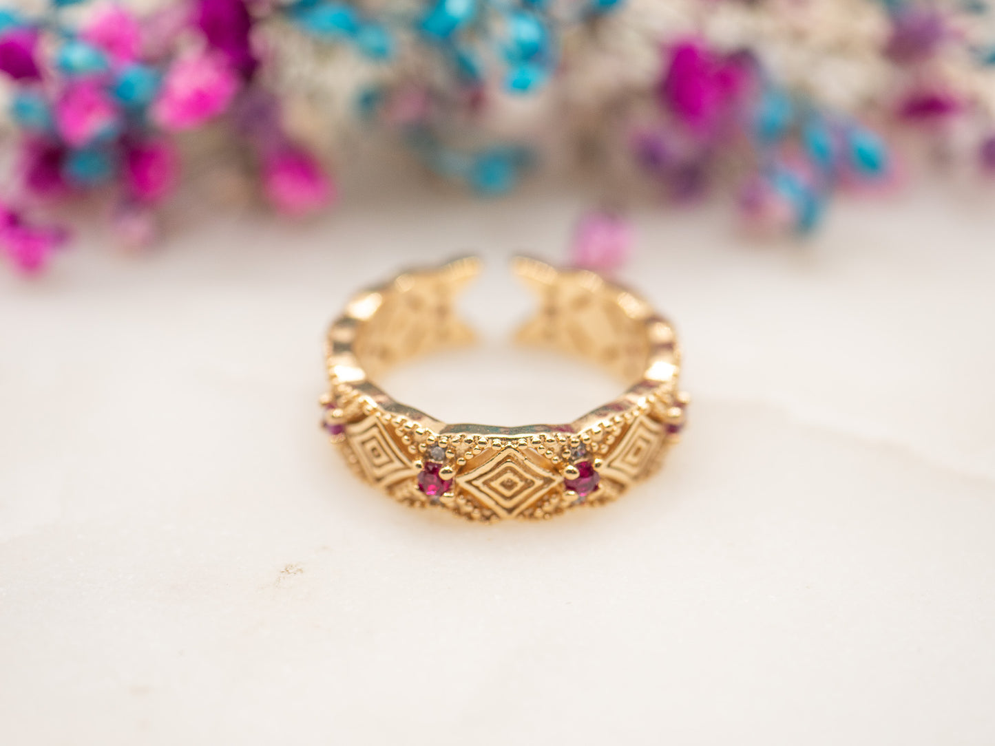 Bague ajustable Mirage Fuchsia