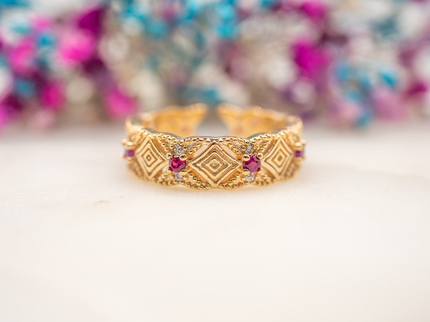Bague ajustable Mirage Fuchsia