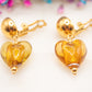 Boucles d'oreilles Coeur Ambré (clips)