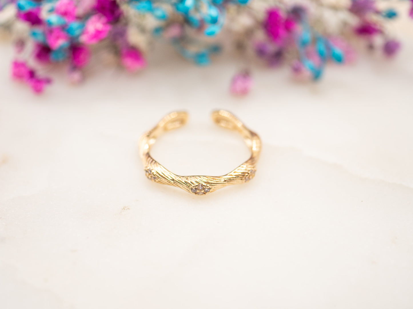 Bague ajustable Épi Doré