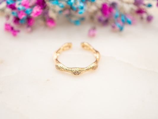 Bague ajustable Épi Doré