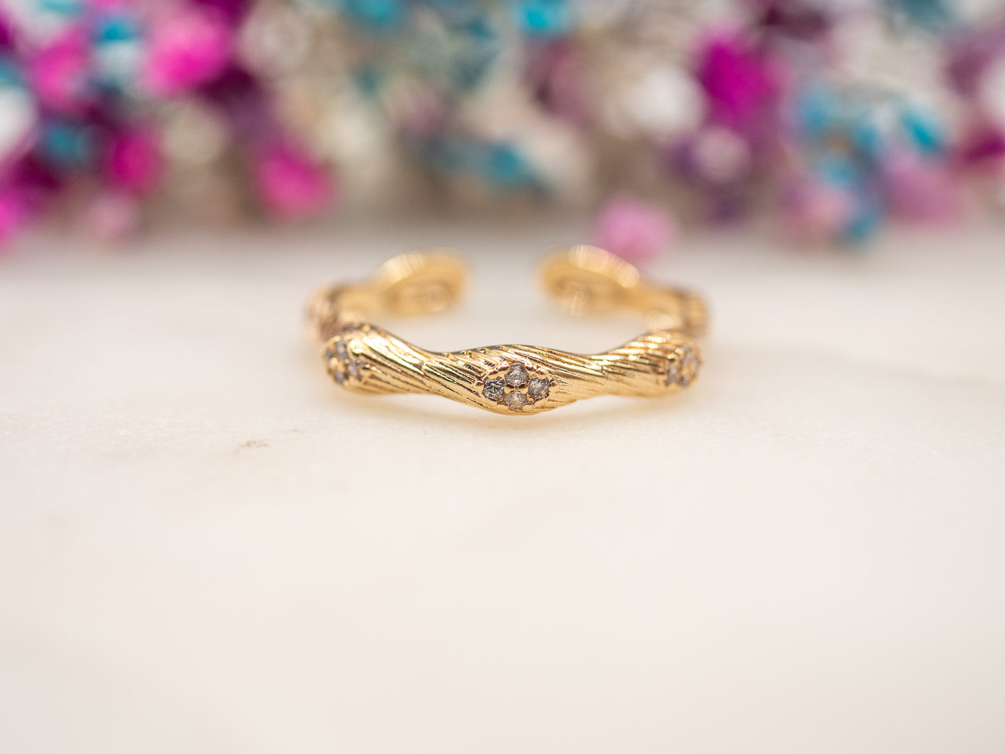 Bague ajustable Épi Doré