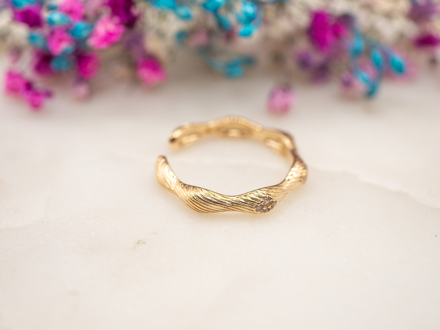 Bague ajustable Épi Doré