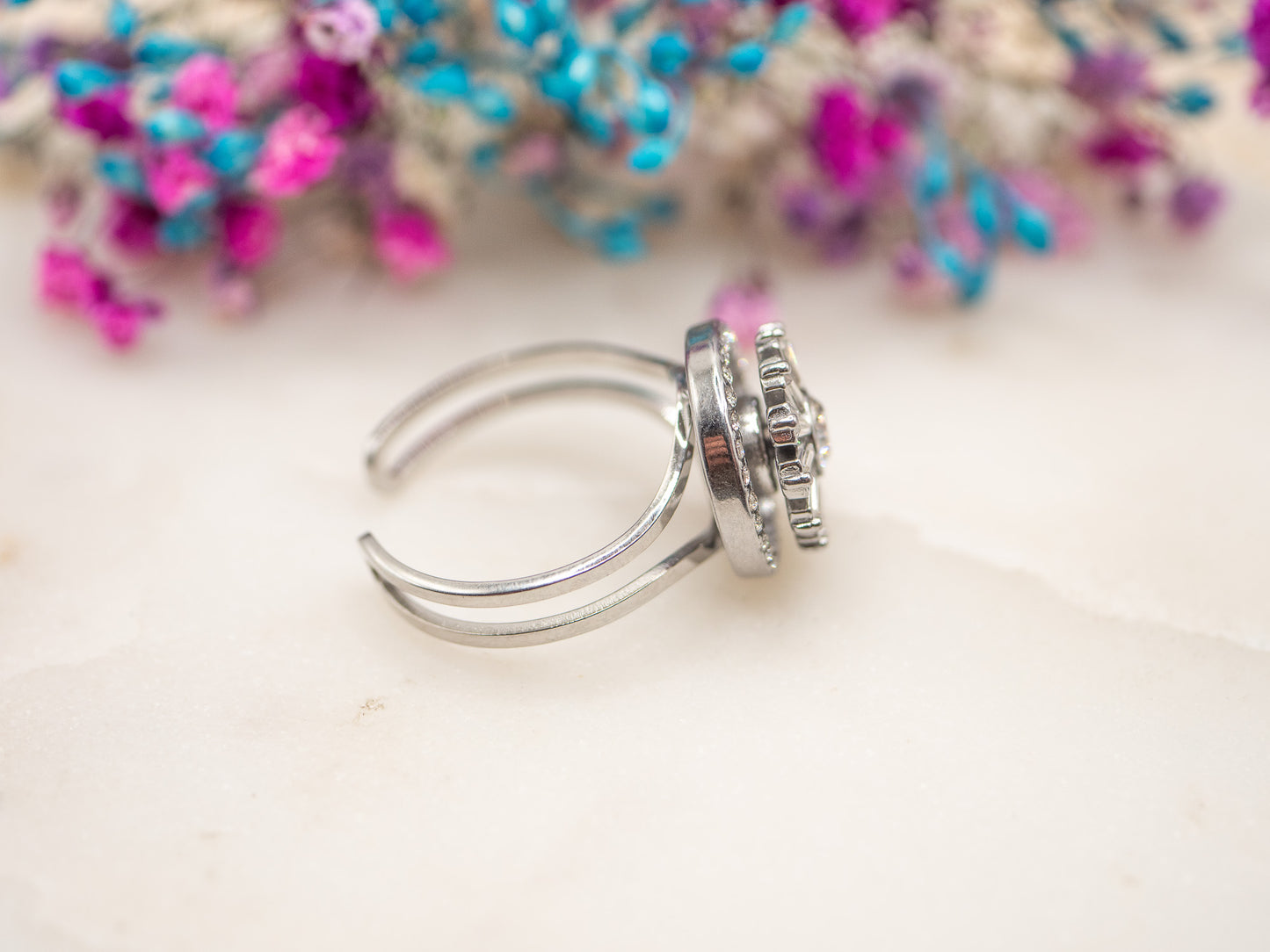 Bague ajustable Feu d’Argent