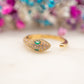 Bague ajustable Serpent Émeraude