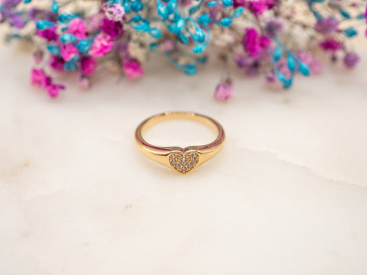 Bague Cœur Pailleté