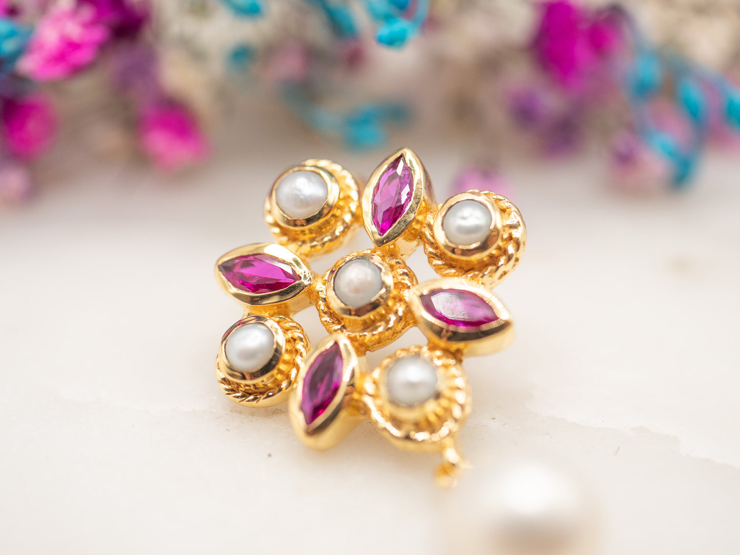 Boucles d'oreilles Bouquet Fuchsia