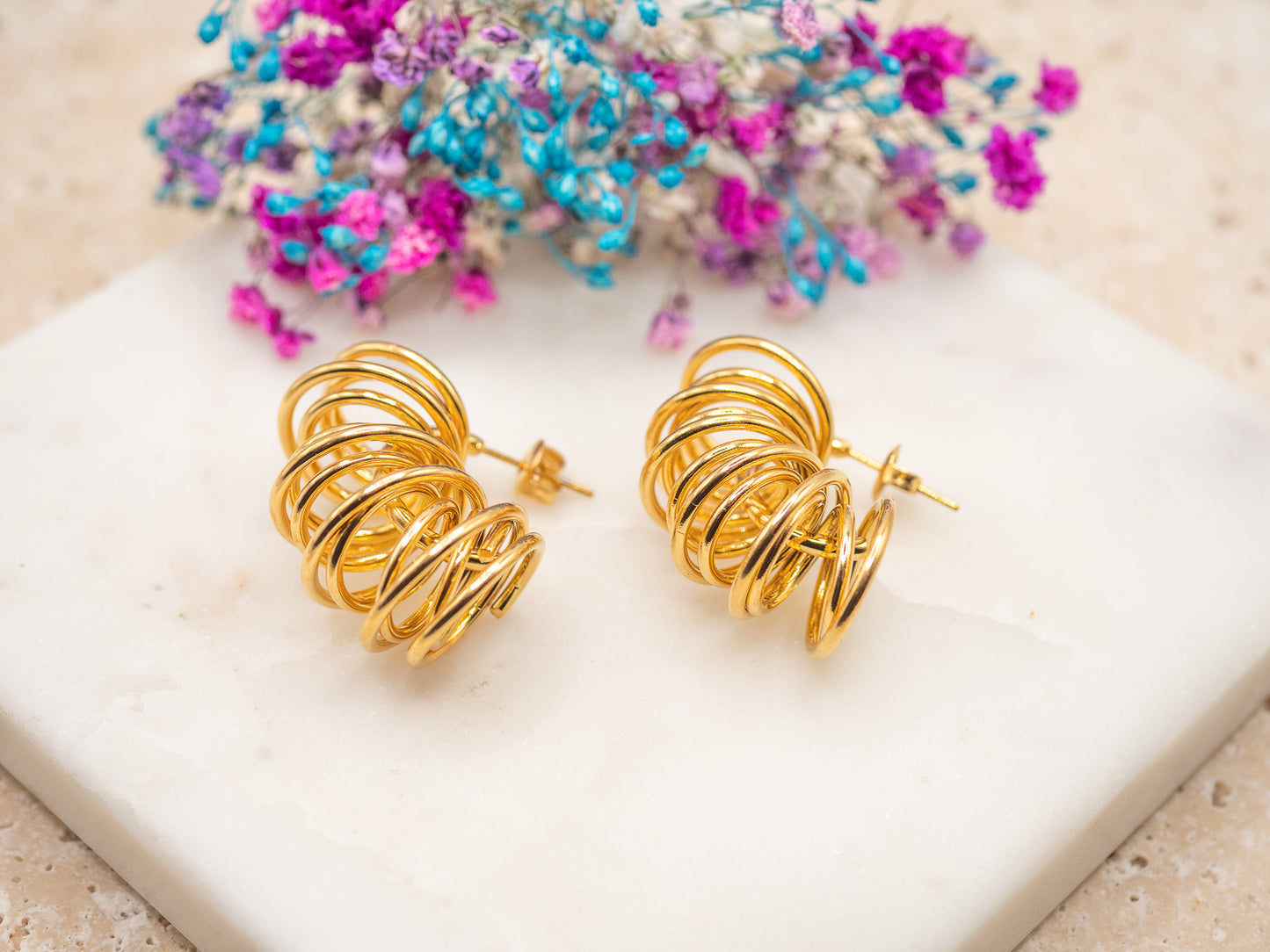 Boucles d'oreilles Spirale Dorée