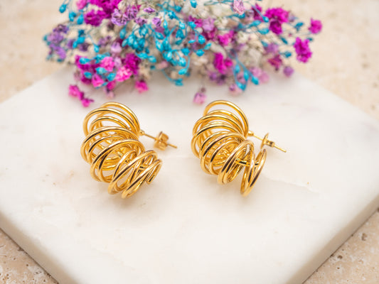 Boucles d'oreilles Spirale Dorée