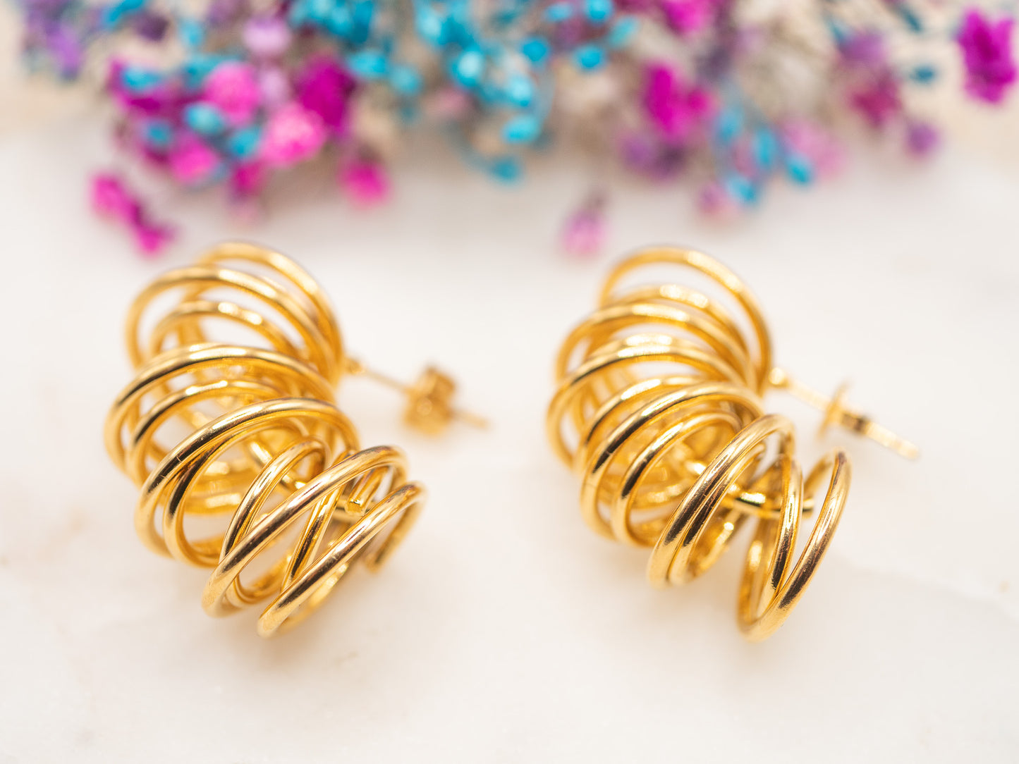 Boucles d'oreilles Spirale Dorée