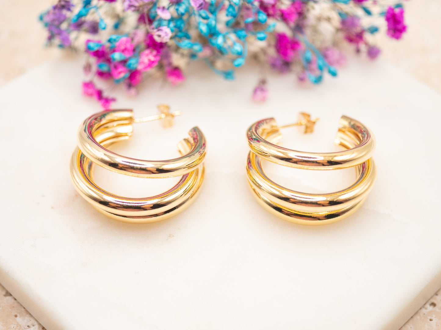 Boucles d'oreilles Triple Éclisse