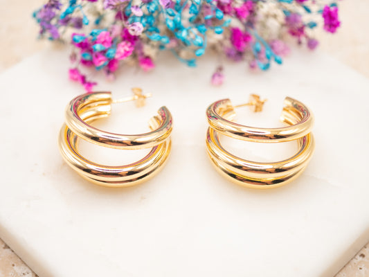 Boucles d'oreilles Triple Éclisse