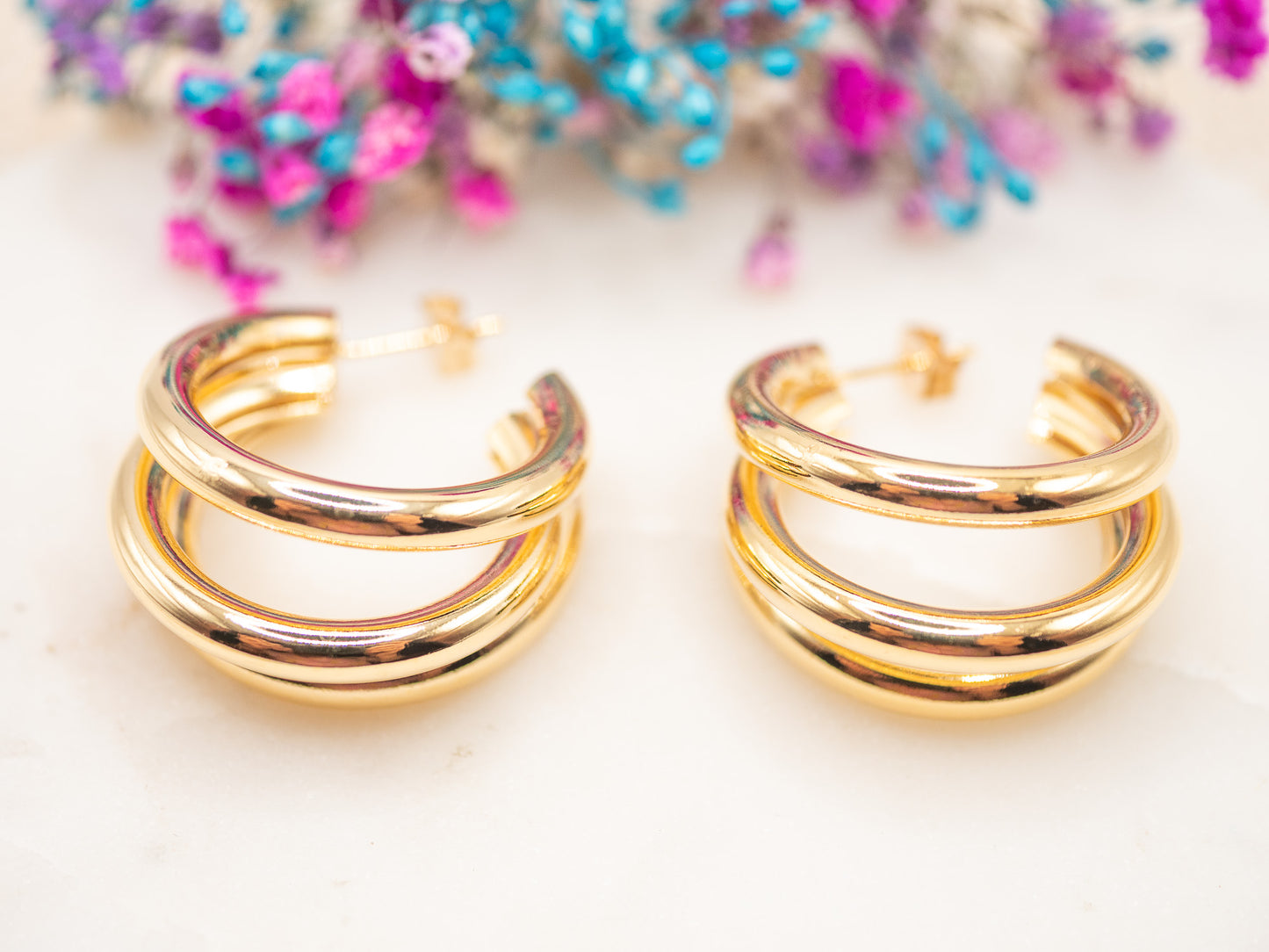Boucles d'oreilles Triple Éclisse