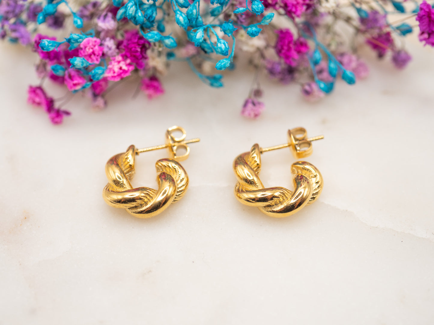 Boucles d'oreilles Nœud Doré