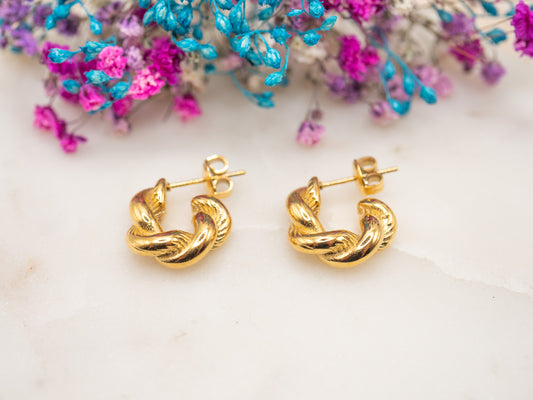 Boucles d'oreilles Nœud Doré