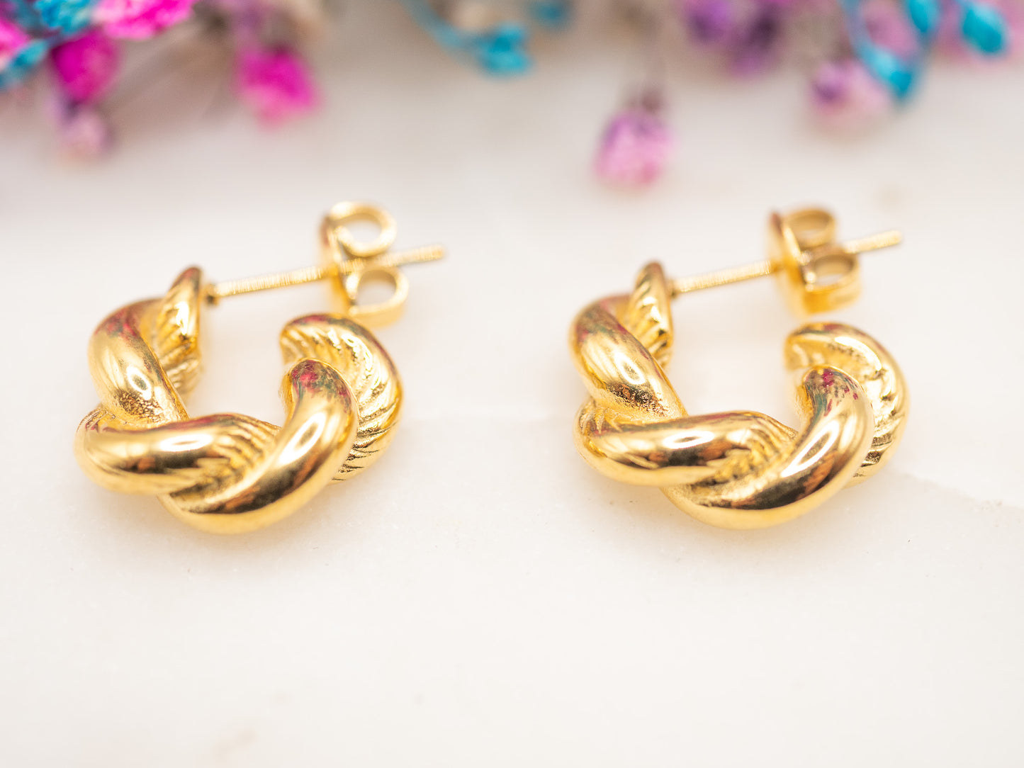 Boucles d'oreilles Nœud Doré