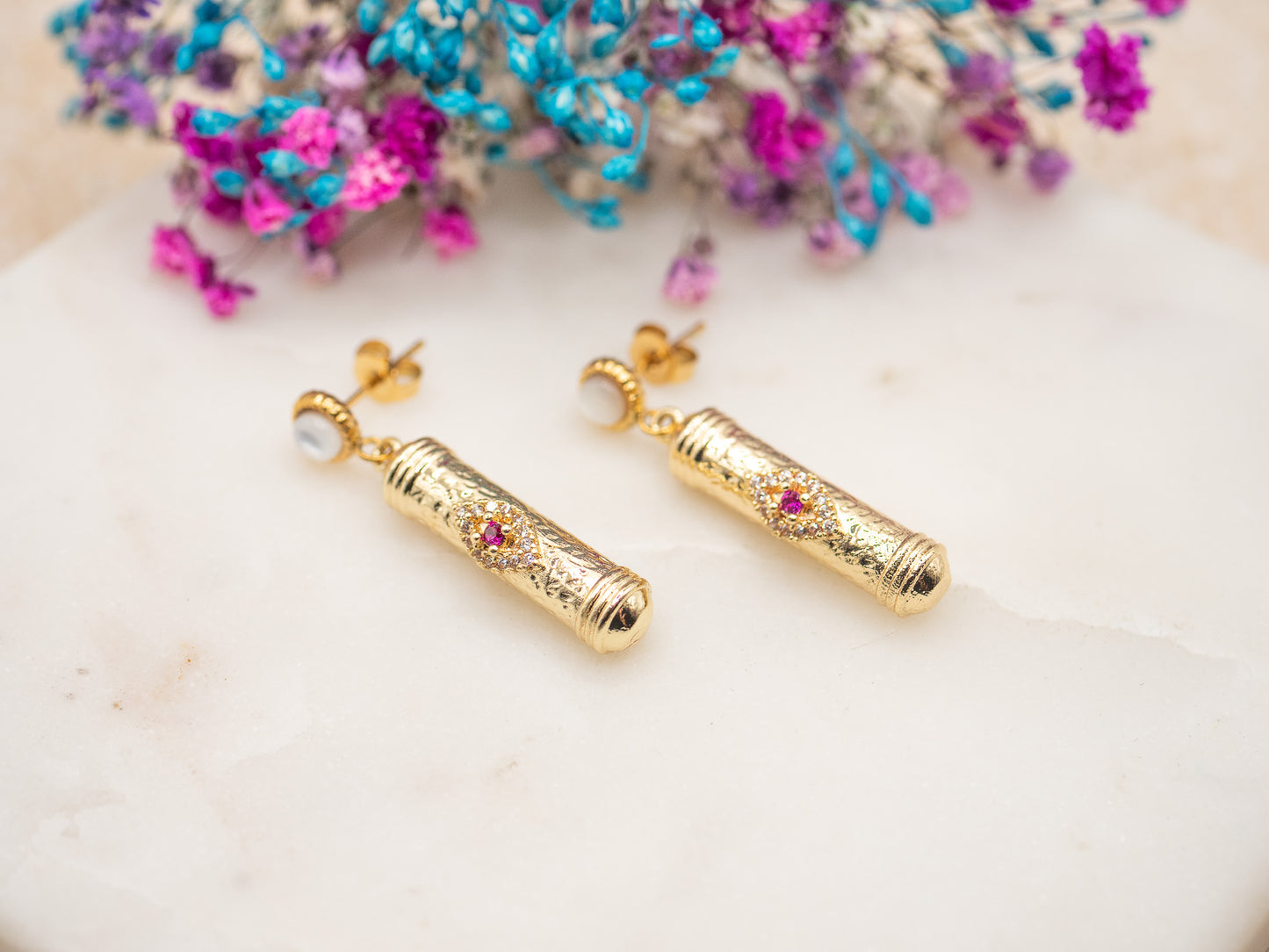 Boucles d'oreilles Tube Soleil