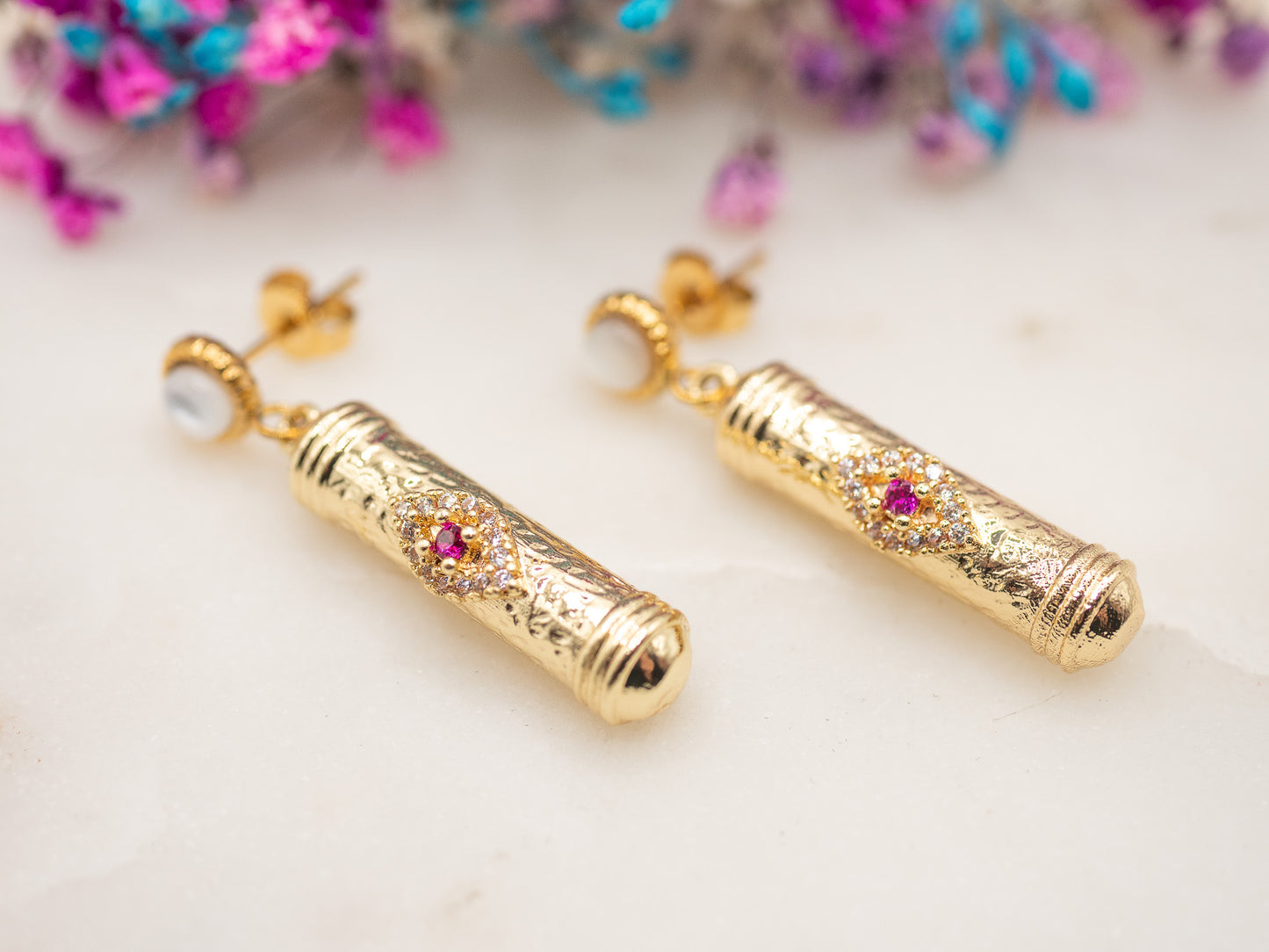 Boucles d'oreilles Tube Soleil