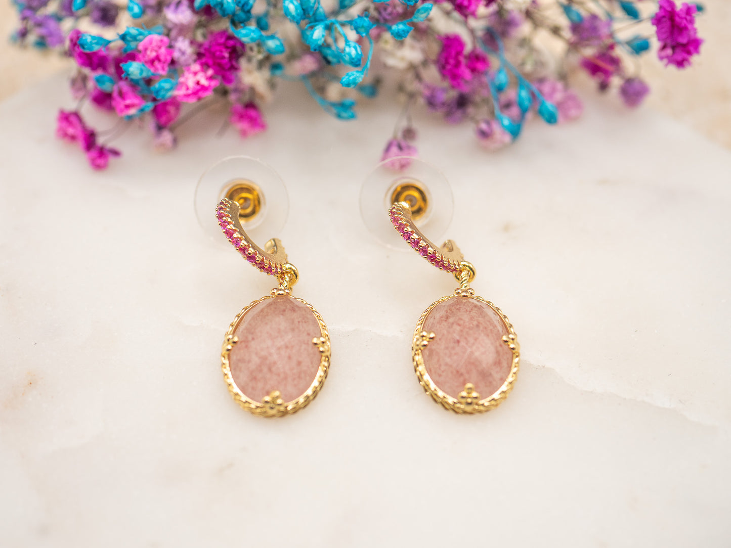 Boucles d'oreilles Rose Salée